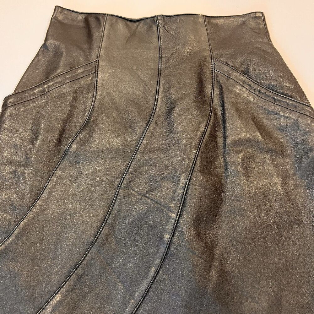 Vintage Giorgio‎ Saint Angel Leather Pencil Skirt 6 Dinkie Tang High Waisted 80s